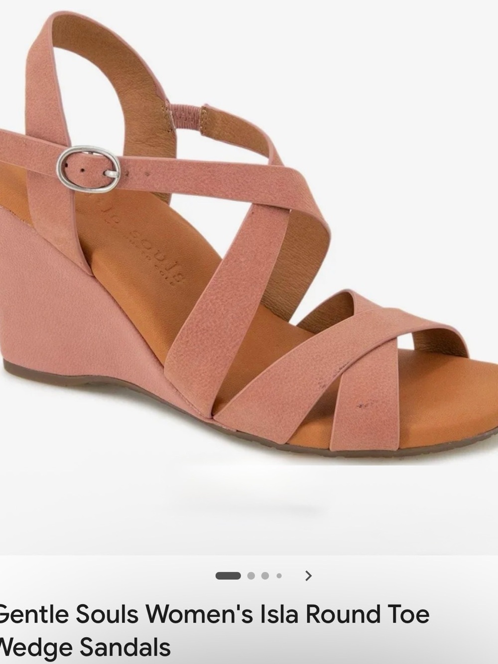 gentle souls Pink Suede Crisscross Wedge Sandals